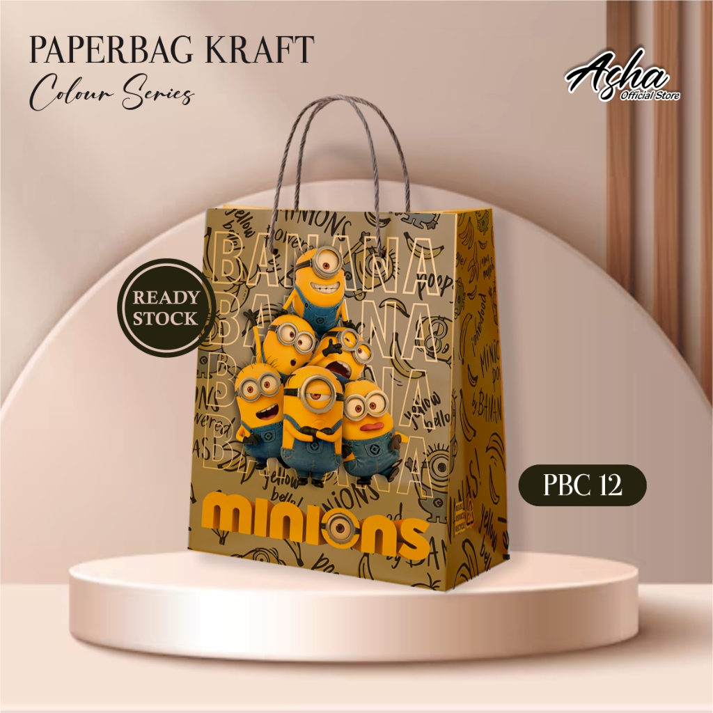

(12 PCS) PAPER BAG MOTIF KRAFT COKLAT READY STOCK PAKET LUSINAN - TAS SOUVENIR PERNIKAHAN PBC 12
