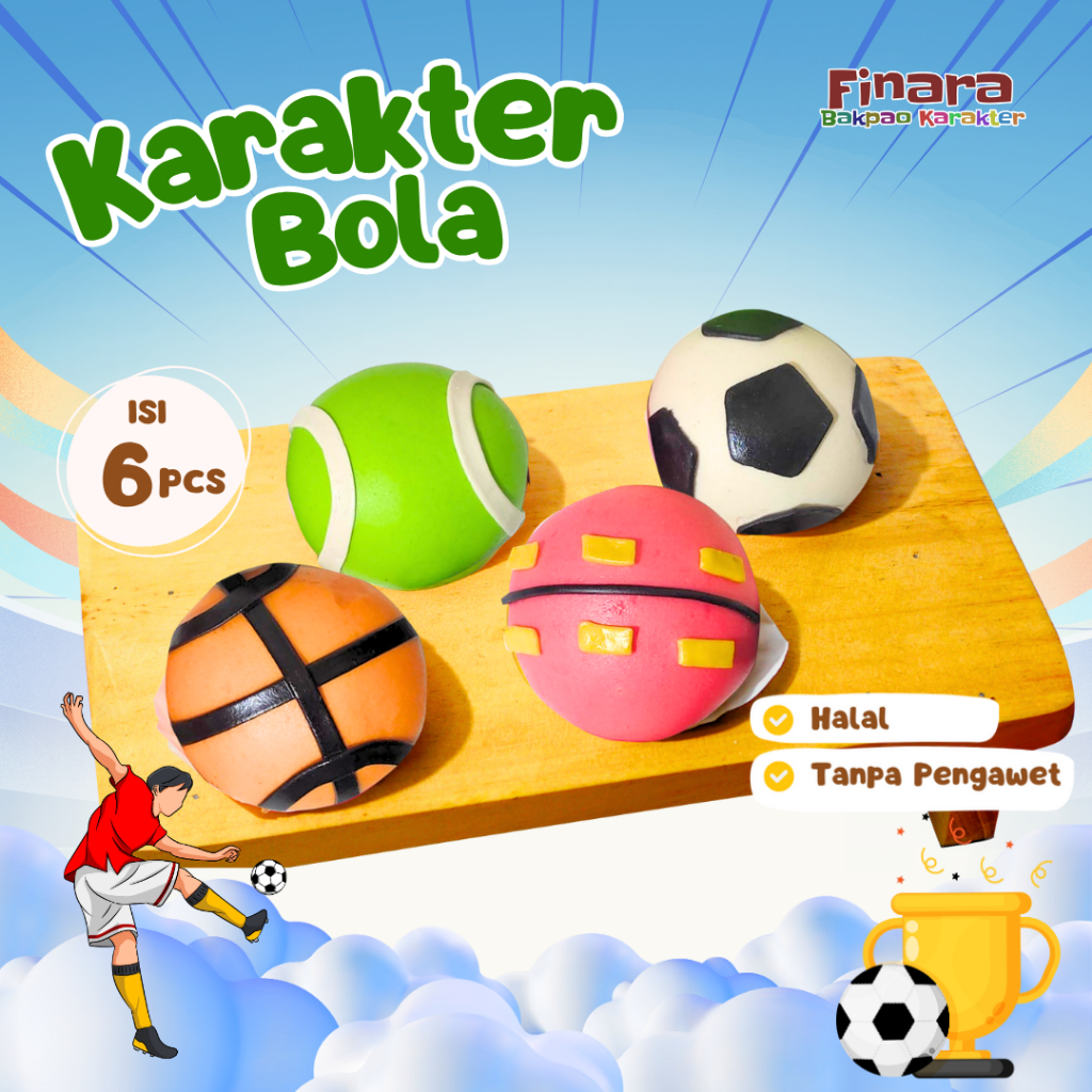 

Bakpao Karakter Frozen Finara Bola Isi 6 Pcs Cemilan Lucu Halal