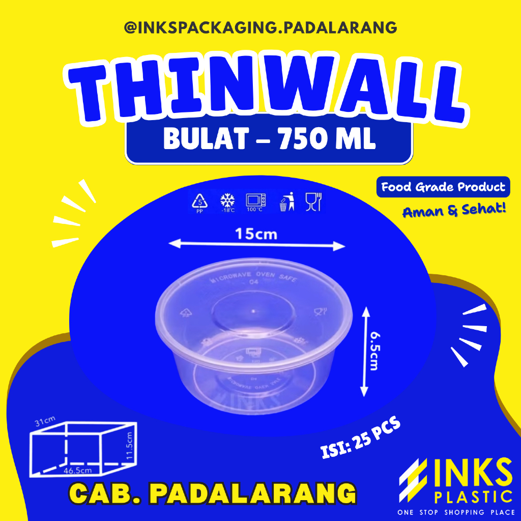 THINWALL BULAT 750 ML MANGKOK ROUND 750ML