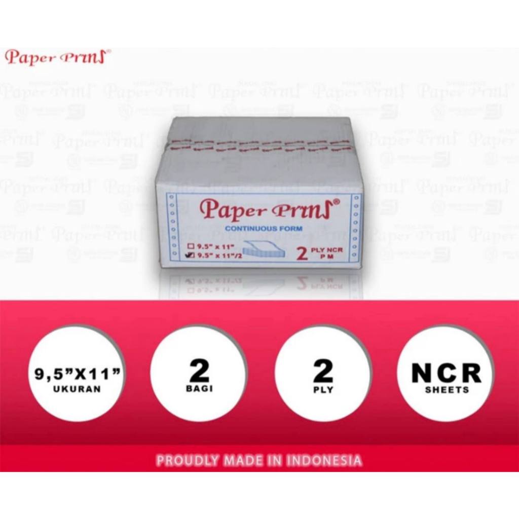 

Paperpryns Continuous Form 2 Ply NCR PRS 9,5" x 11"/2 (Bagi 2)