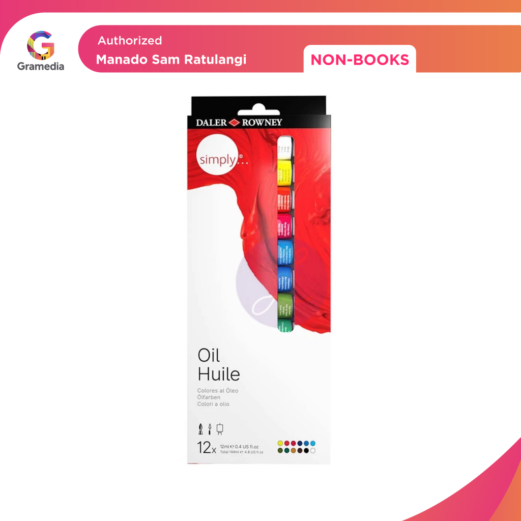 

Gramedia Manado-Daler Rowney Simply 12ml | Simply Oil Color Set