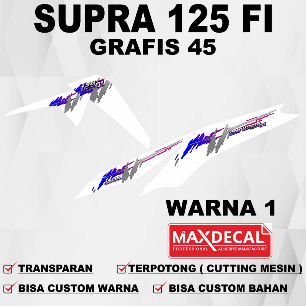 Stiker Supra 125 fi / Striping Supra 125 fi / Stiker Sticker Decal Supra 125 fi grafis 45 ( SUDAH TE