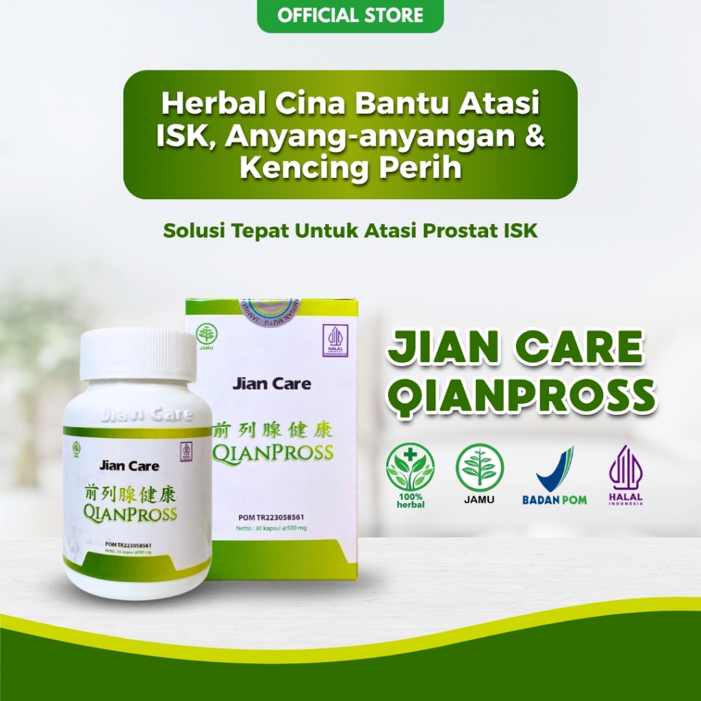 Jian Care Qianpross - Obat Herbal Cina Bantu Atasi ISK Anyangan & Kencing Perih isi 30 Kapsul