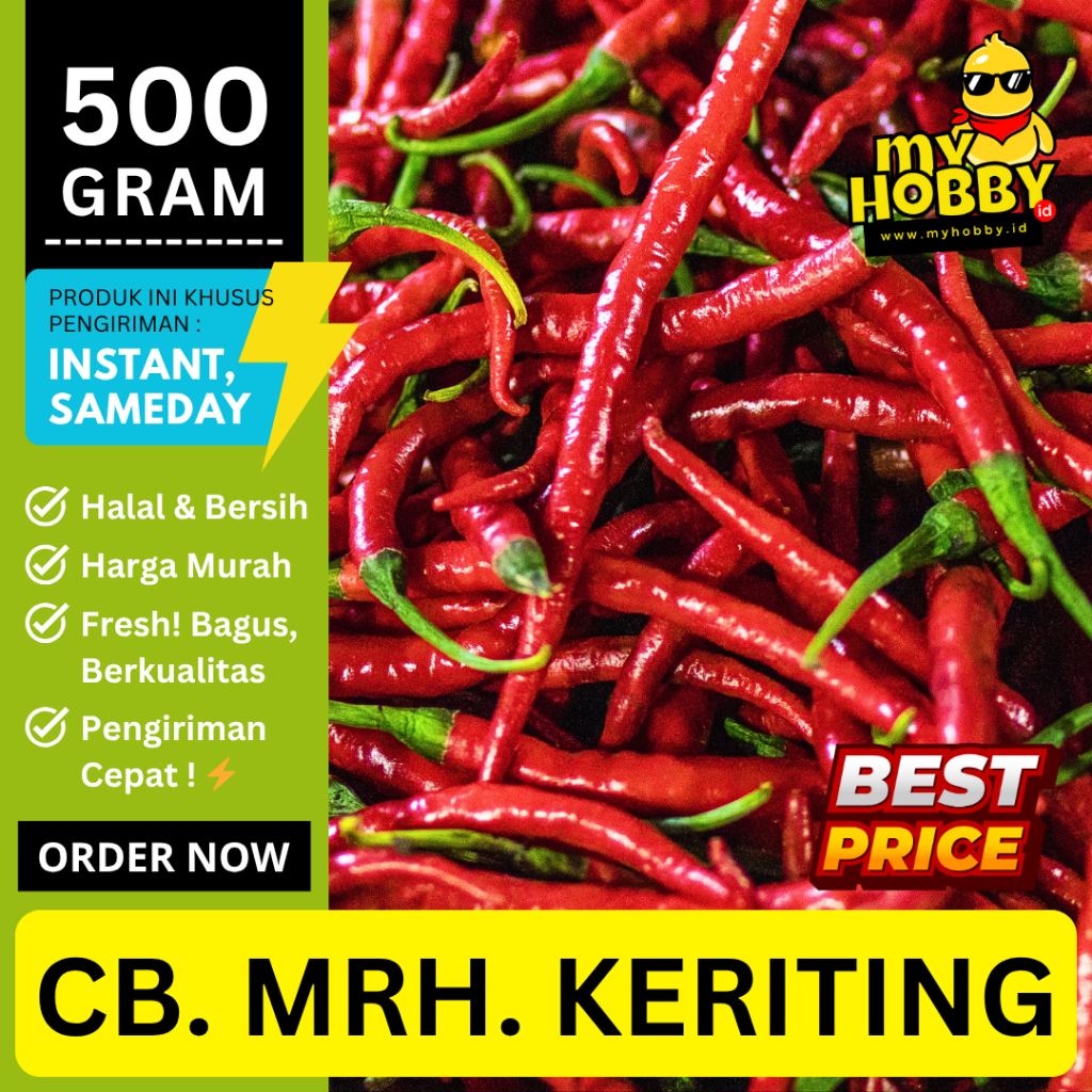 

Cabai Merah Keriting Segar 500 gram! Cabe Kriting Pedas, Bagus, Berkualitas. MyHobby ID