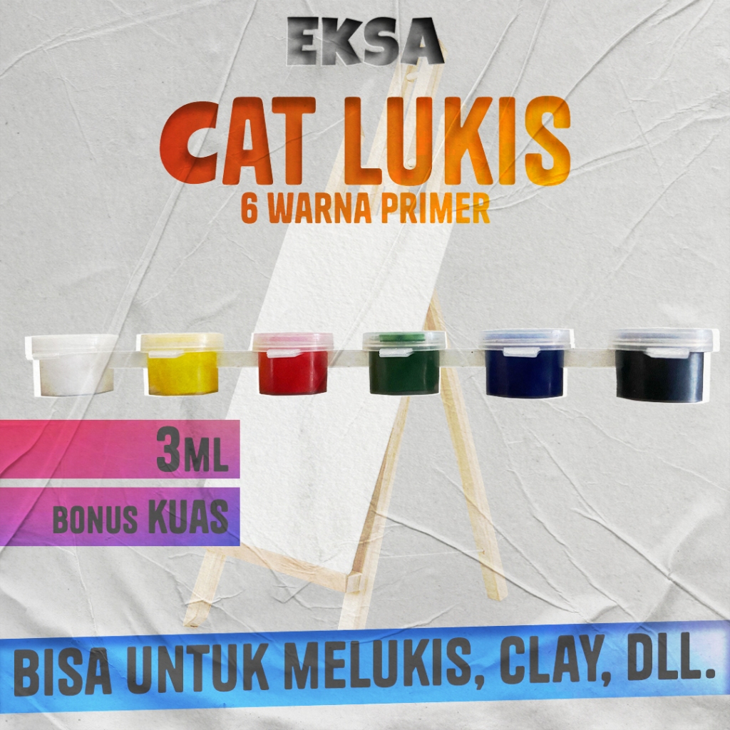 

Cat Lukis EKSA 3ml 6 Warna PRIMER BONUS Kuas Warna Cerah, Siap Pakai & Ramah Anak