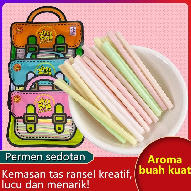 

[HALAL]Permen Jeli Stik Aneka Rasa Buah [Apel, Anggur, Nanas, Jeruk, Stroberi] 80 Stick Food Makanan Cemilan Candy Snack