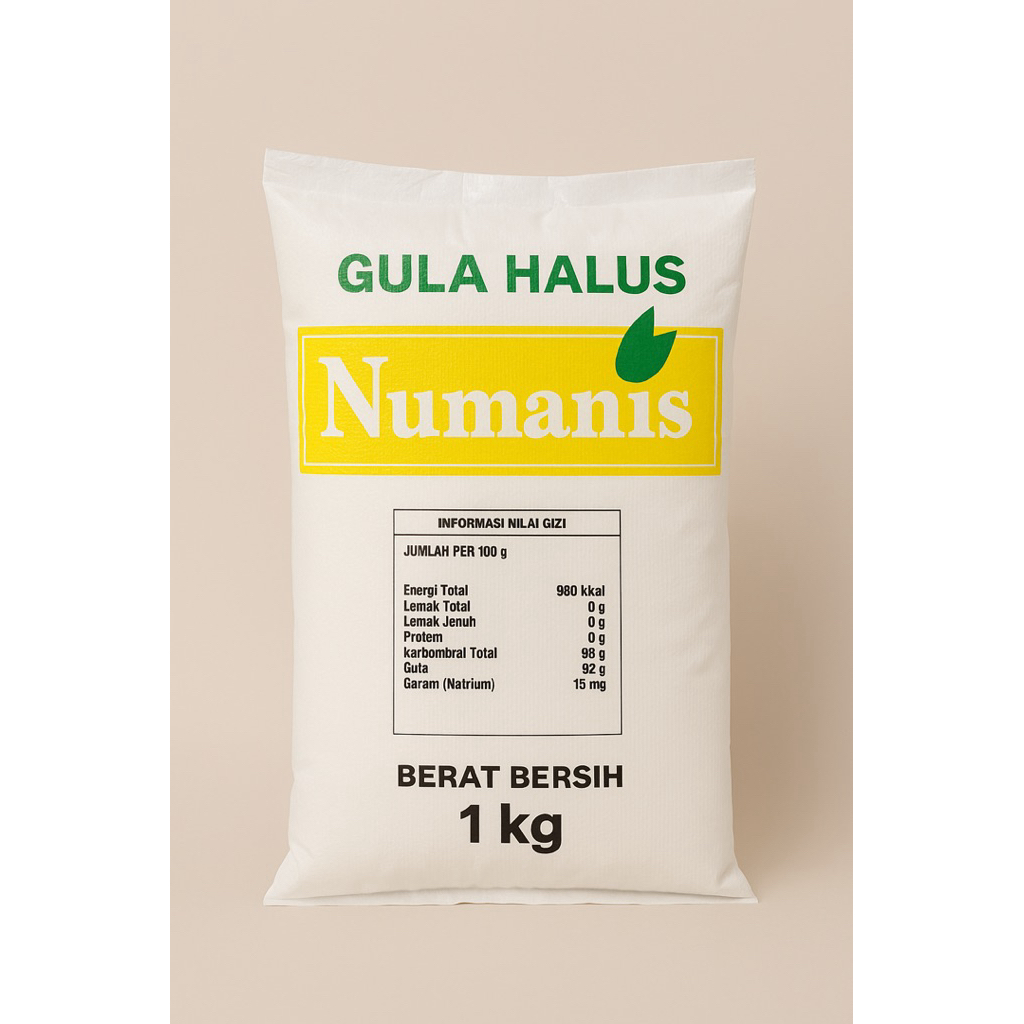 

(re-pack) Gula Halus Numamis 1KG – Gula Halus Premium untuk Kue, Donat, Roti