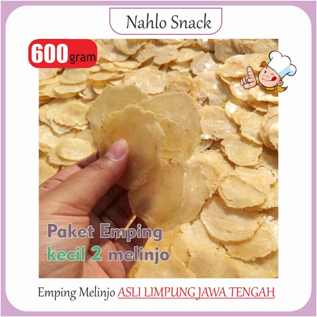 

emping melinjo kecil 1 biji berat 600 gram khas limpung