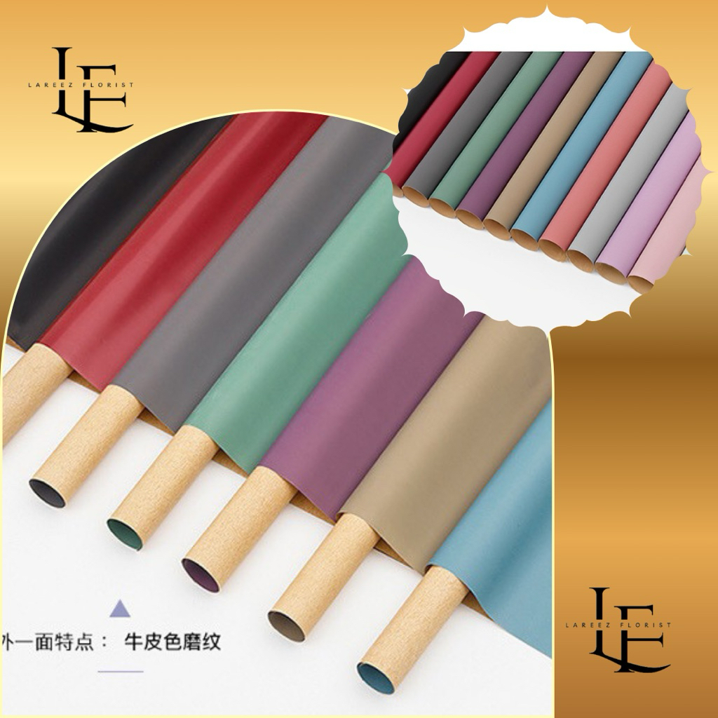 

[1 PACK/ 20 LEMBAR] 1 Roll 50 x 50 Flower Wrapping Paper Bicolor Vintage Pattern Brown Craft Cellophane Waterproof Kertas Bungkus Pembungkus Bouquet Bunga Kraft Coklat Dua Warna Anti Air