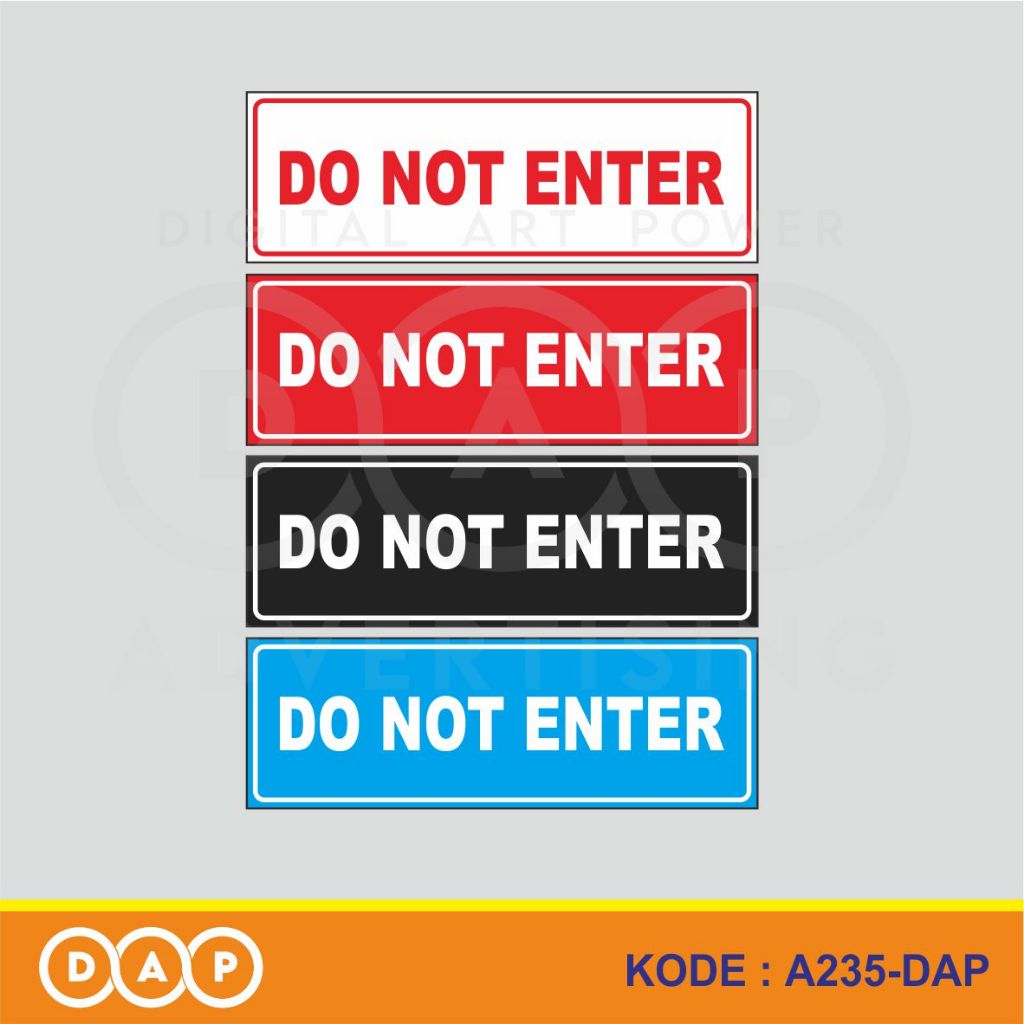 

A235 - Acrylic Sign, Stiker Akrilik Do Not Enter, Tahan Air, Tidak Pudar, Termurah, dan Bisa Custom