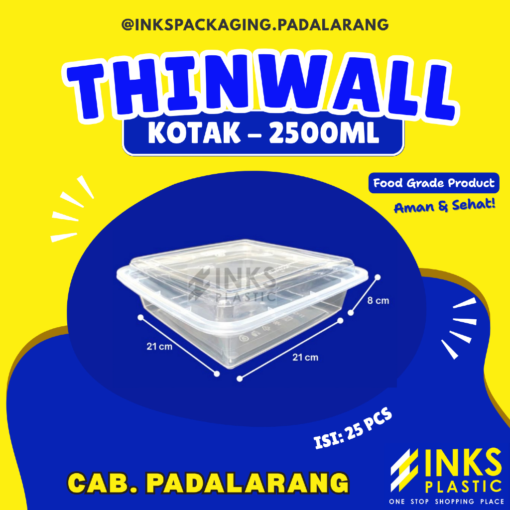 THINWALL KOTAK 2500 ML SQUARE 2500ML