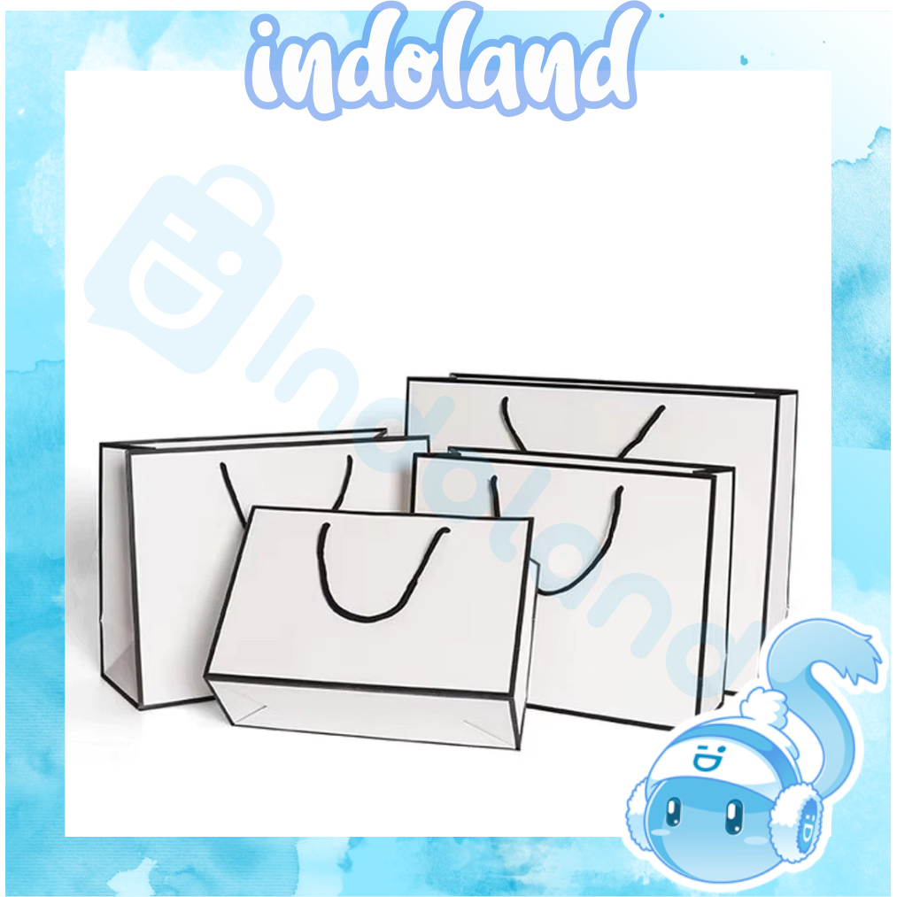 

☀INDOLAND☀ Paperbag Hitam Putih Elegan Paper Bag Goodie Bag R1258