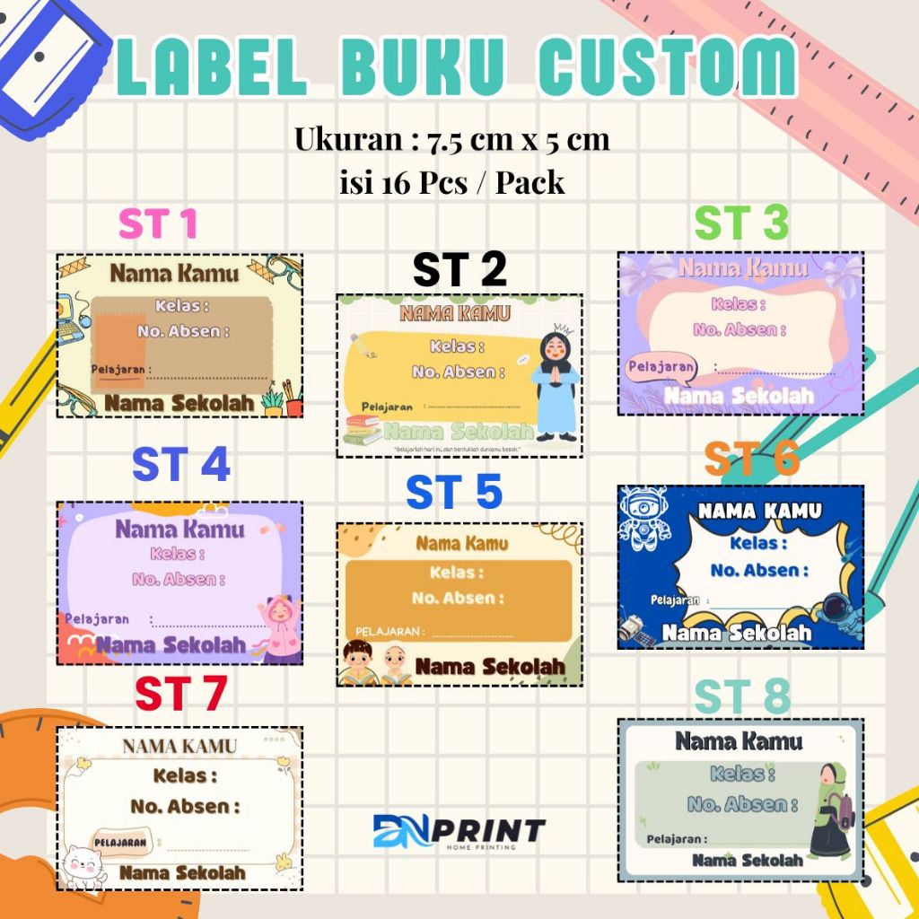 

STICKER LABEL BUKU PELAJARAN BISA CUSTOM NAMA KELAS DAN NAMA SEKOLAH