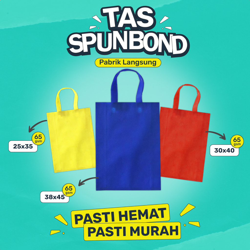 

Goodie Bag Tas Kain Spunbond Tas Spunbond 25x35 Cm (ISI 12 PCS-HLS25)