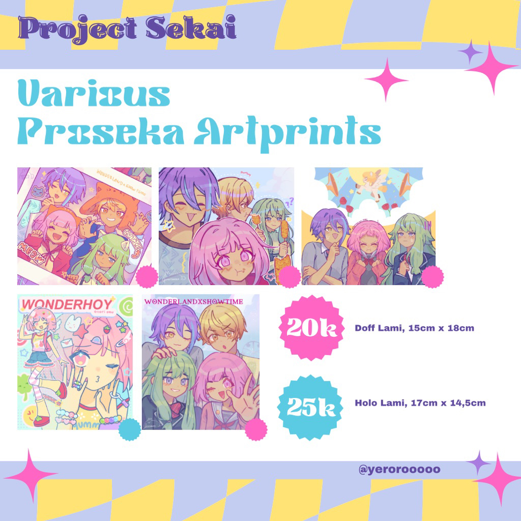 Various Artprints Project Sekai - by @Yerorooooo
