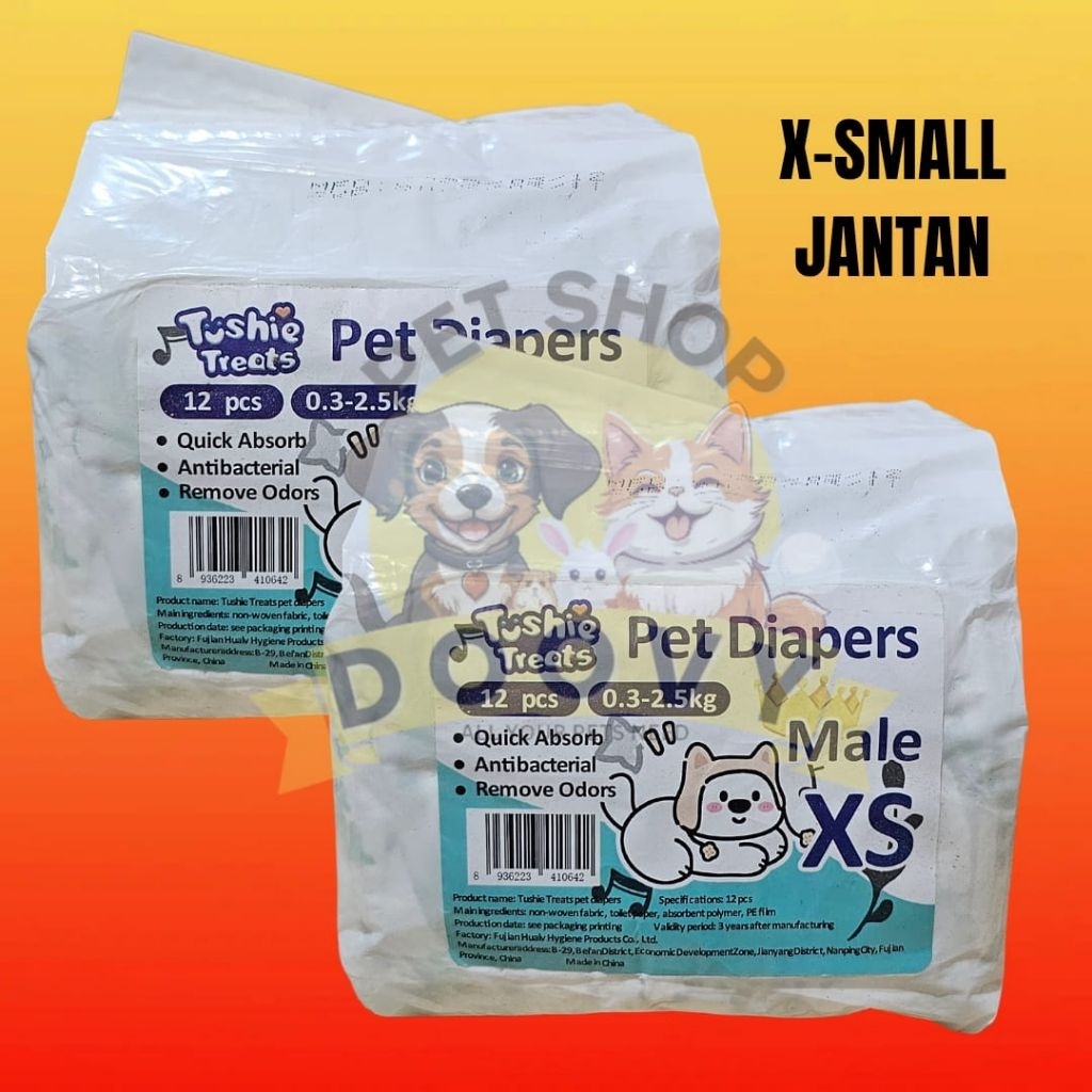 PAMPERS X-SMALL JANTAN ANJING KECIL POPOK ANJING XS DOG PAMPERS