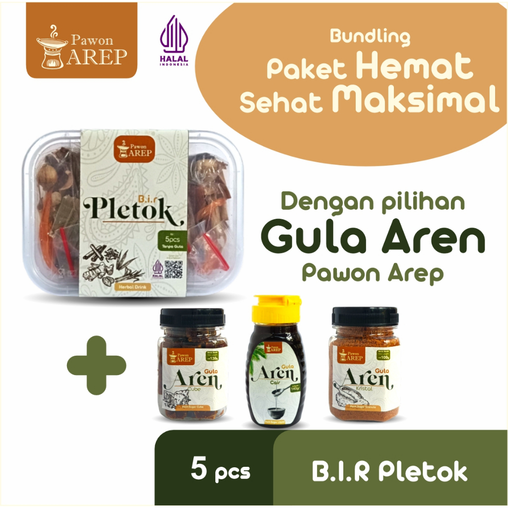 

B.I.R Pletok Isi 5pcs Tanpa Gula – Wedang Rempah Tradisional + Pilihan Bundling Gula Aren