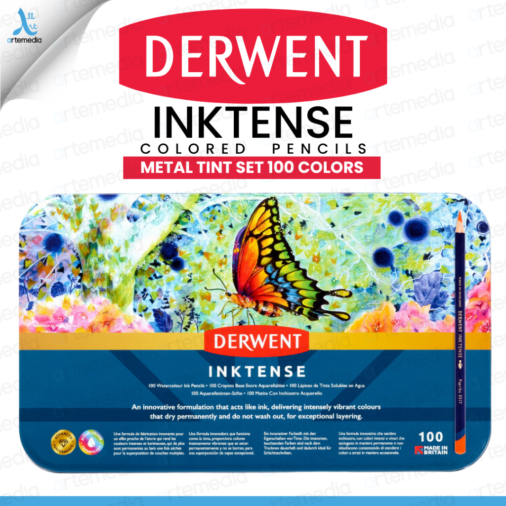 

Derwent Inktense Color Pencil Set 100 Pensil Warna Water‑Soluble