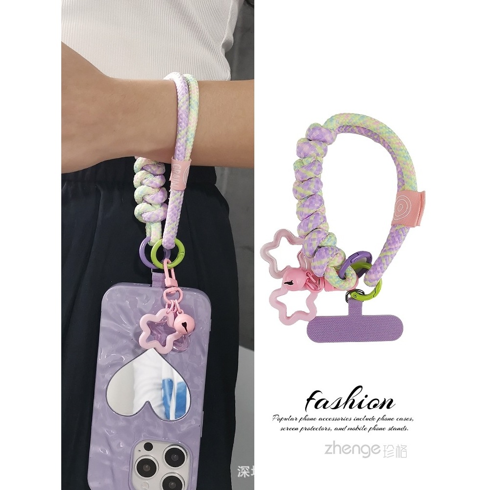 GT01 - GANTUNGAN KUNCI TALI PONSEL LIONTIN BINTANG WARNA PASTEL LUCU - GANTUNGAN TANGAN HP GELANG KE