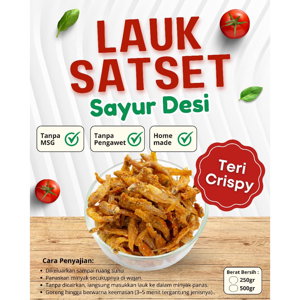 

Lauk Satset Teri Crispy 250gram Sayur Desi