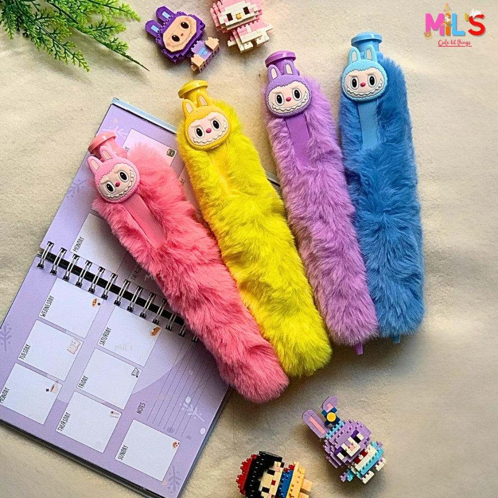 

[CUTE MIL'S] Pulpen Bulu Jumbo Karakter Labubu - Lucu & Gemas