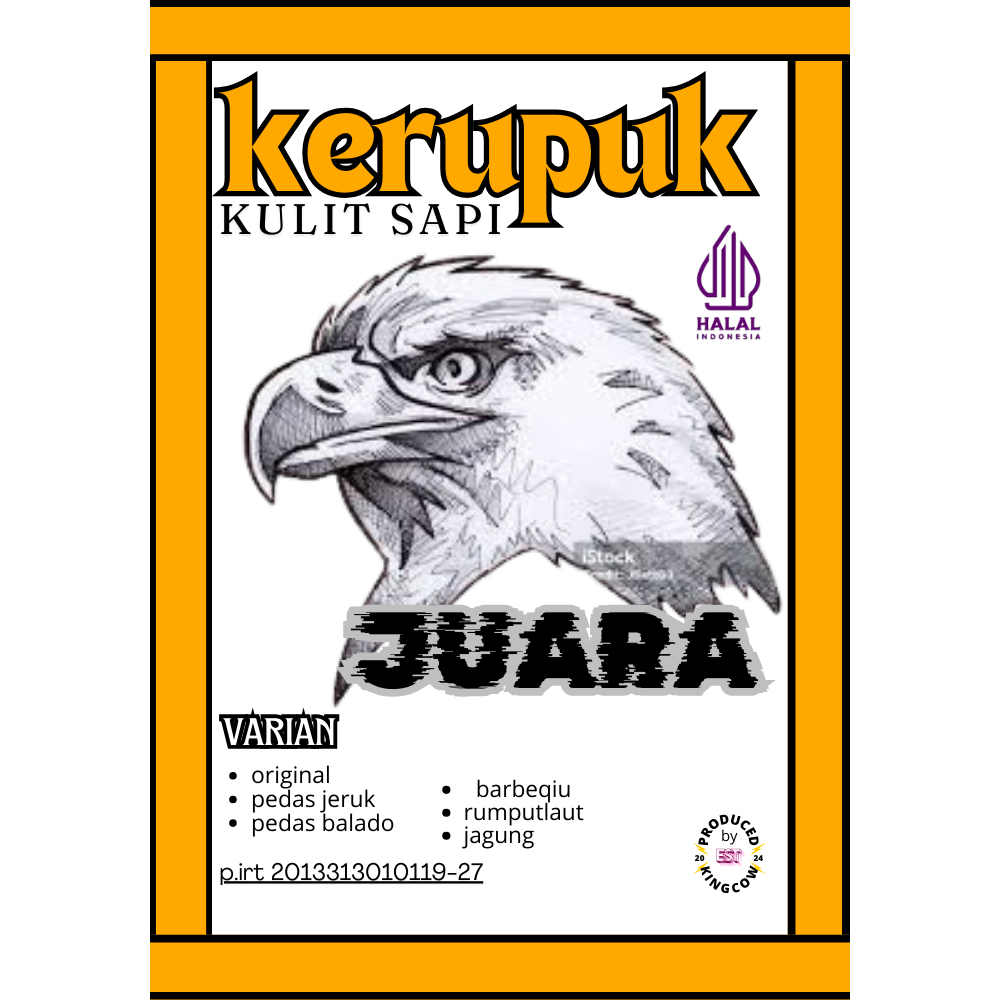 

stiker kerupuk kulit sapi asli