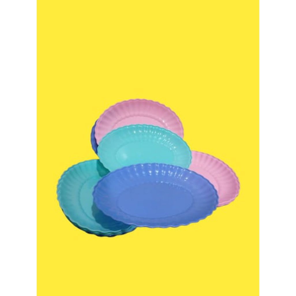 Paket 6 pcs / Piring Oval Plastik / Piring Kerang / Piring Buah / Piring Serbaguna