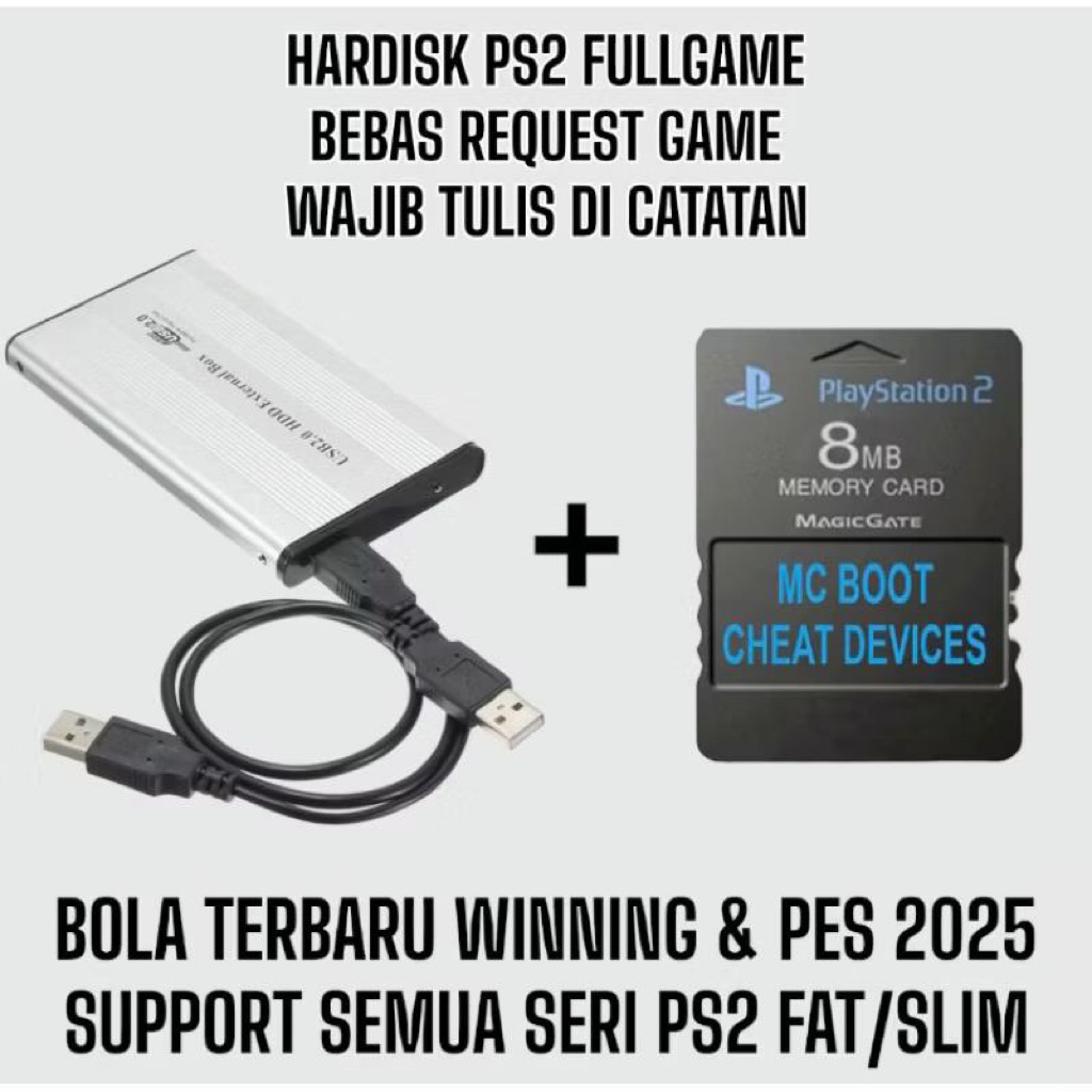 Hardisk PS PS 2 | HDD Eksternal PS2 160GB 250GB 320GB 500GB playstations 2