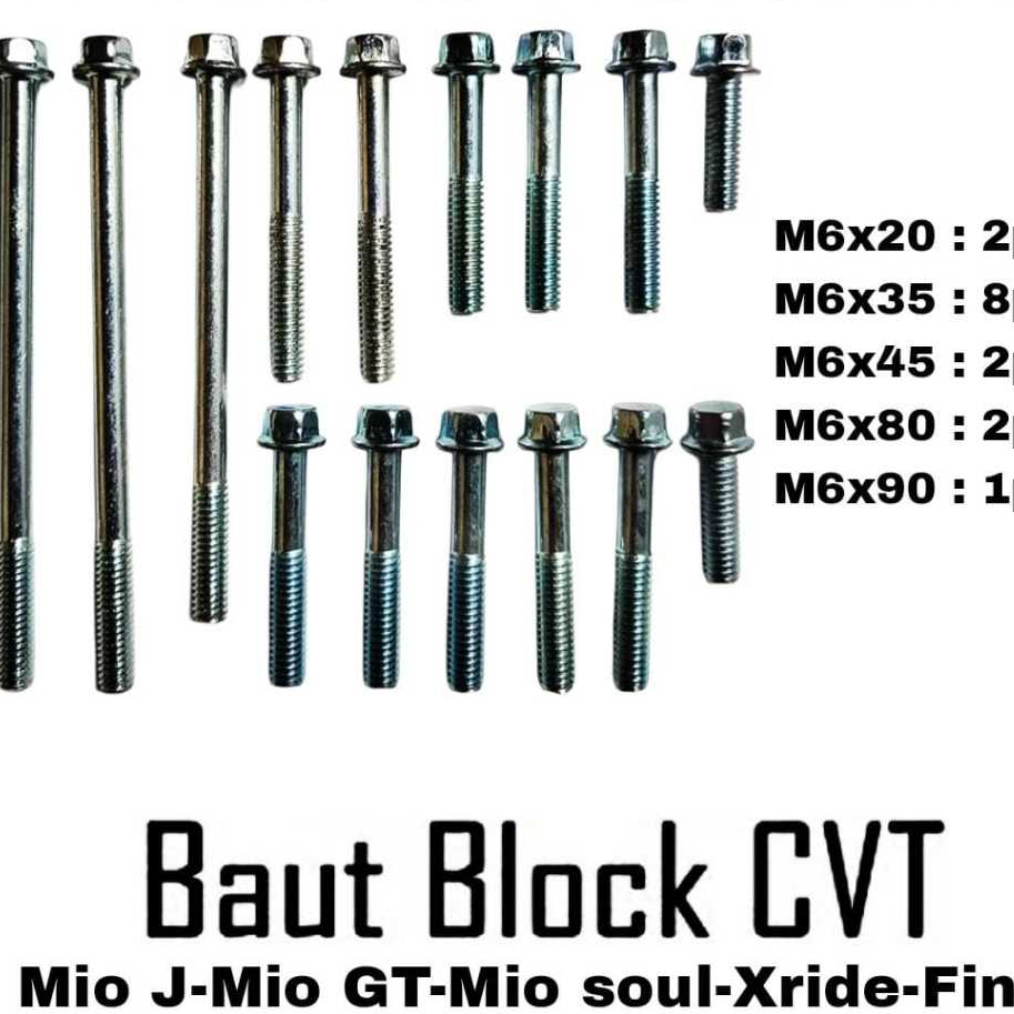 BAUT BLOCK CVT/BLOCK MESIN SET ( MIO J,,MIO SOUL,,MIO GT,,X-RAIDE,,FINNO )