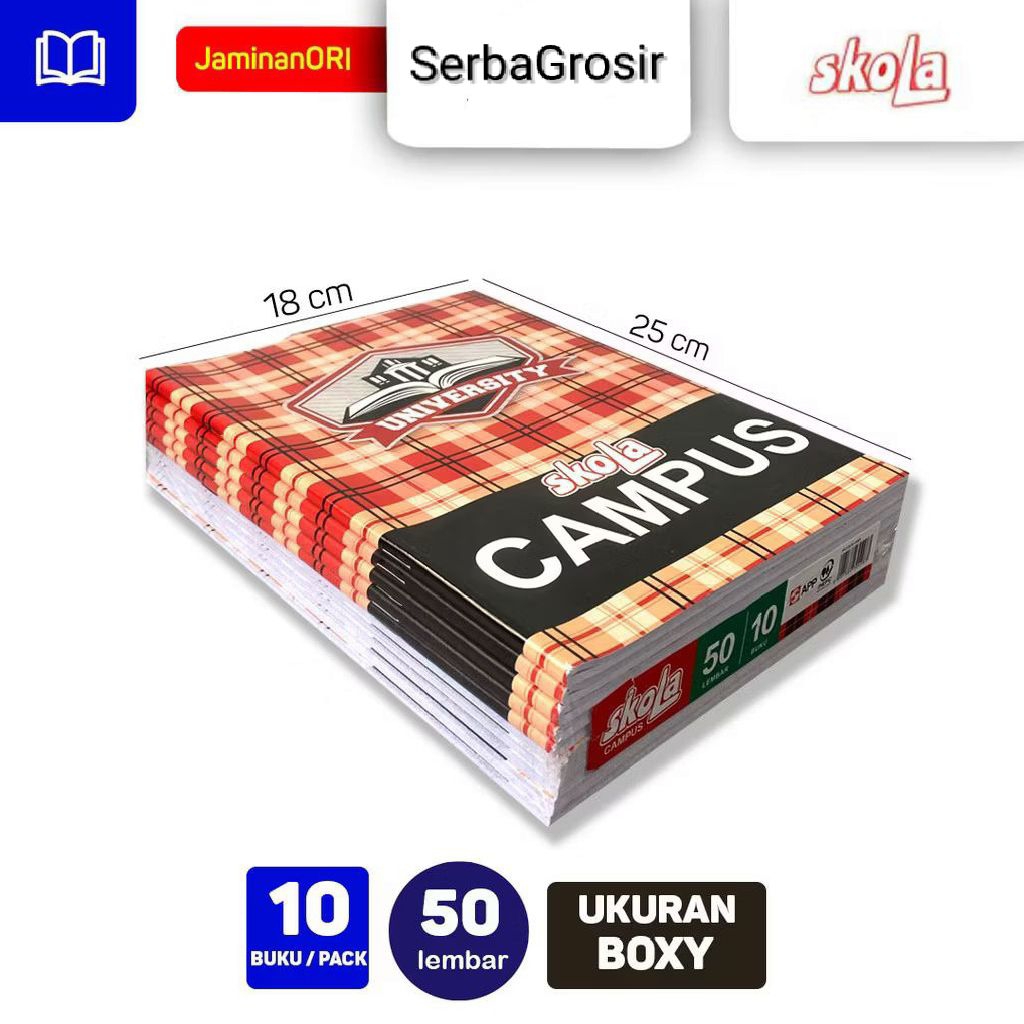 

BUKU TULIS PANJANG SKOLA 1 PACK ISI 10 BUKU @50 LEMBAR