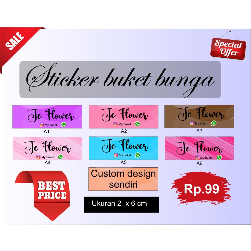 

Sticker Bouguet - STIKER LABEL BUKET CUSTOM label florist tempel