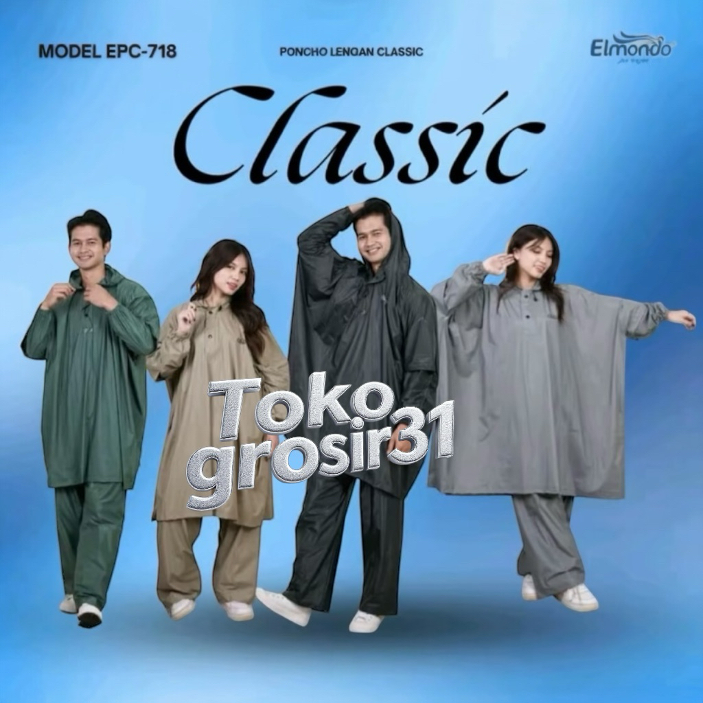 Jas Hujan Elmundo Original Jas Hujan Setelan Ponco Celana Jas Hujan Poncho Dewasa Jas Hujan Jumbo Ma