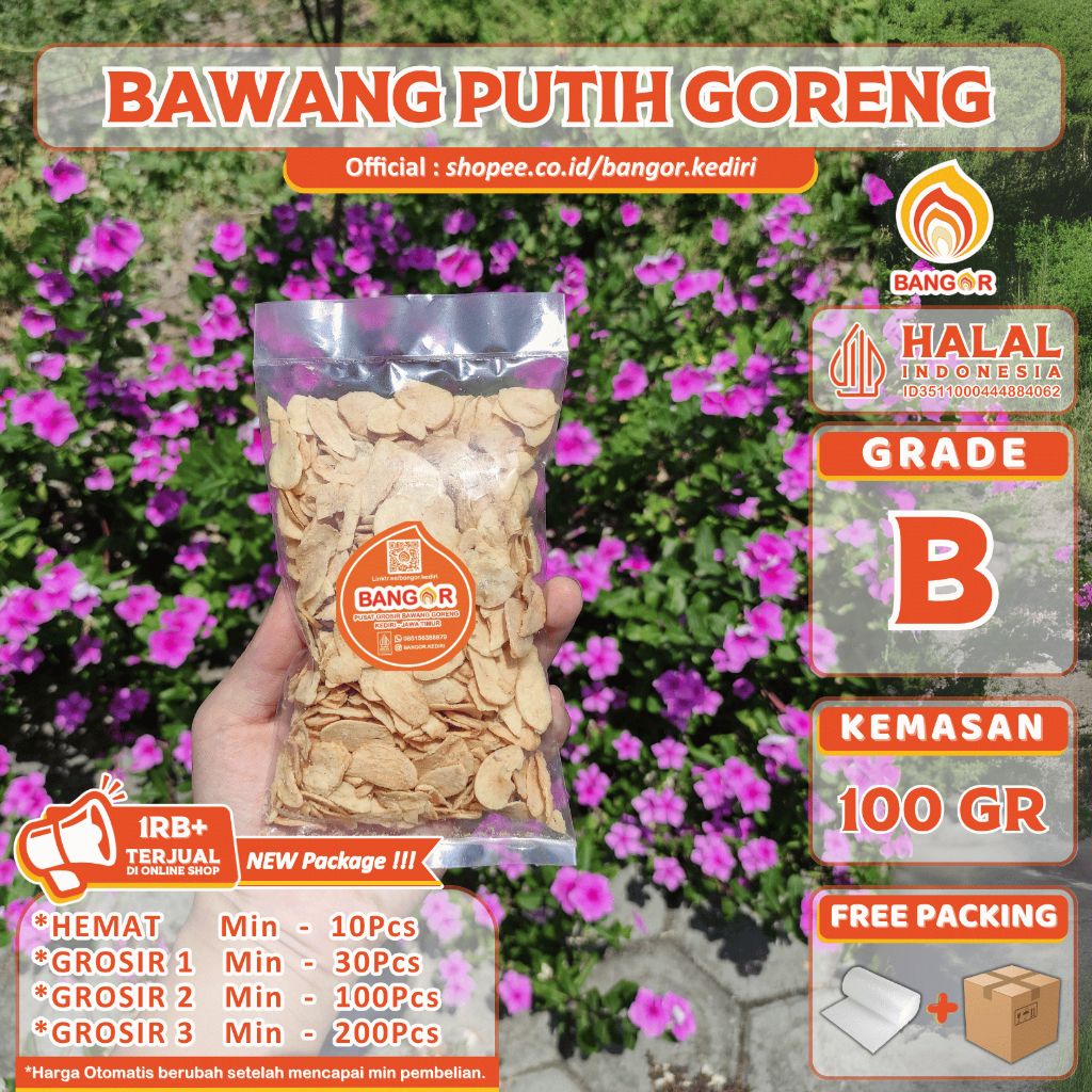 

PUTIH-B [ 100 Gr ] Bawang Putih Goreng / Bawang Goreng, Grade B, Refill