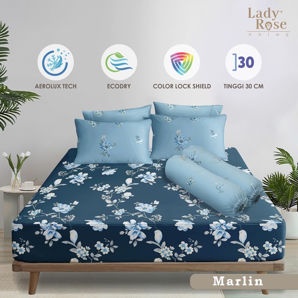 Sprei Lady Rose Prime 160x200 Seprei Tinggi 30 Queen Size Original Halus & Adem Motif Bunga MARLIN