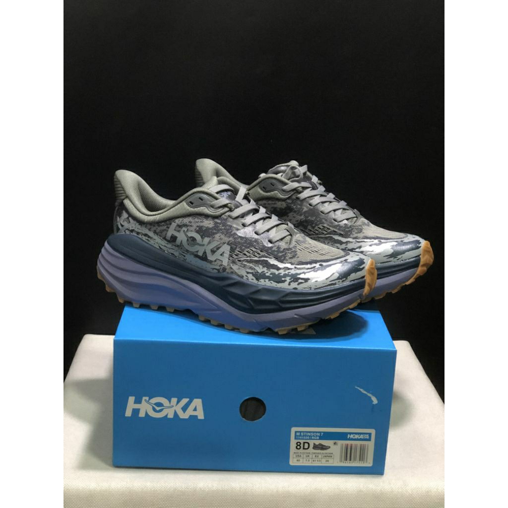SEPATU TRAIL RUNNING HOKA STINSON 7 SATELLITE OLIVE VARSITY NAVY