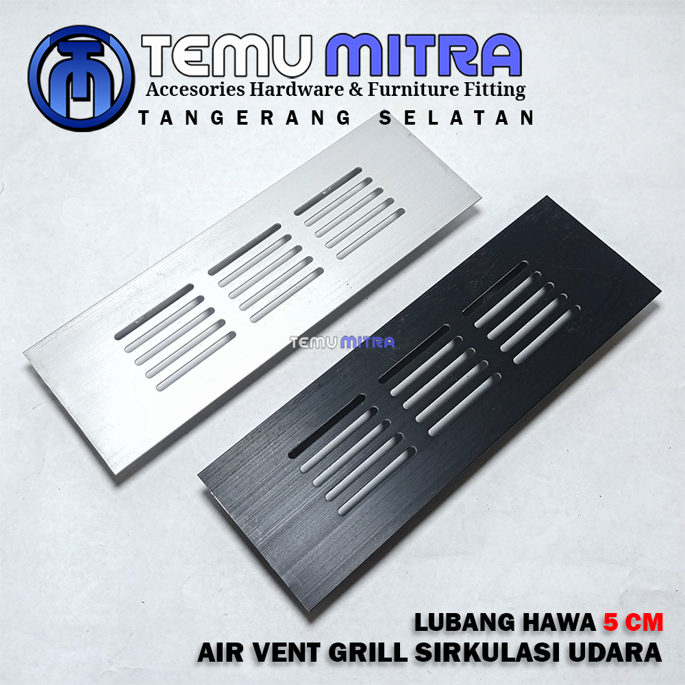 Lubang hawa alumunium silver/ Hitam/ Lubang sirkulasi udara lemari kitchen set/ Lubang hawa kabinet,