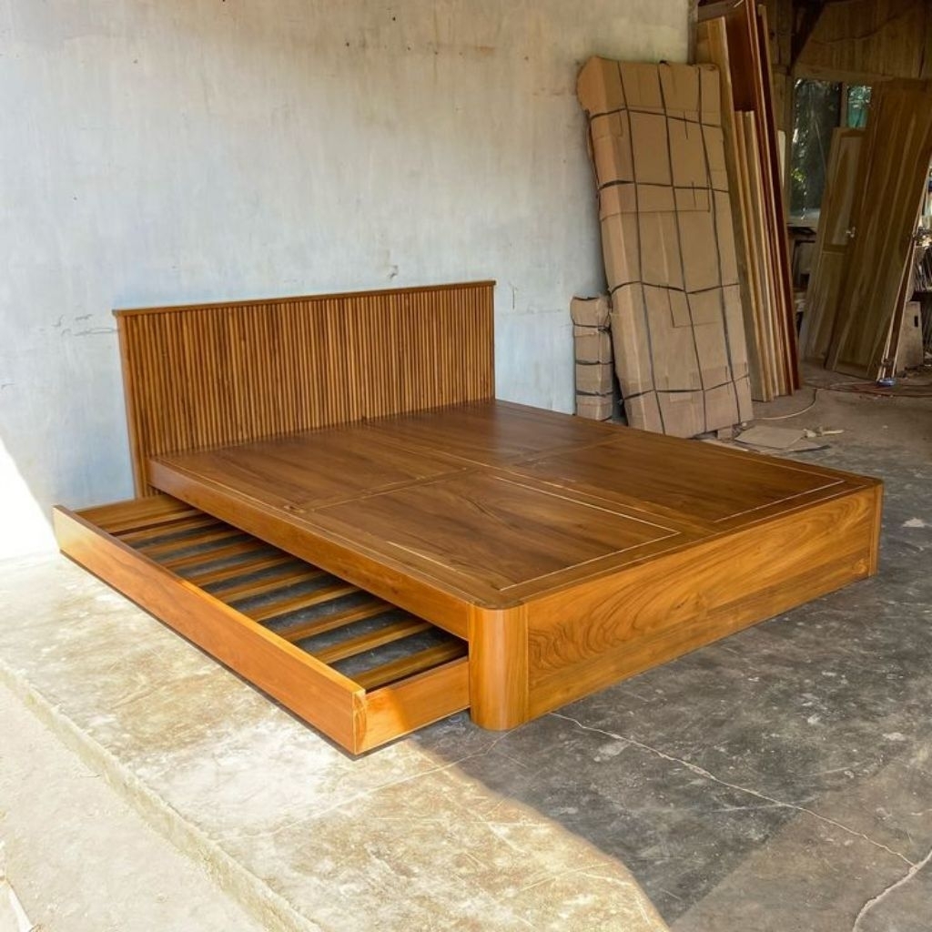 Dipan Tempat Tidur Kayu Jati / Tempat Tidur Kayu Modern / Dipan Tempat Tidur aesthetic / Tempat Tidu