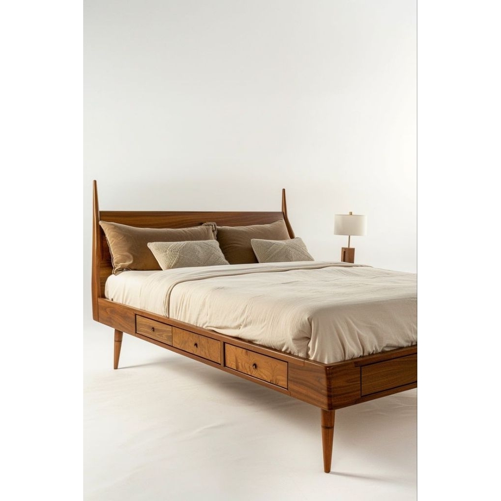 Dipan Tempat Tidur Laci Kayu Jati / Tempat Tidur Laci Kayu Modern / Dipan Tempat Tidur aesthetic / T