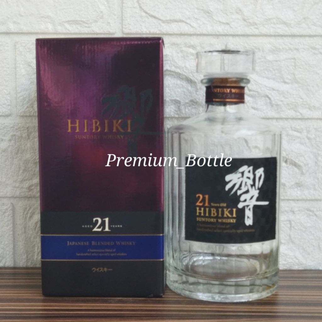 Botol Kosong Hibiki 21 Years Old 700ml + Box Ungu