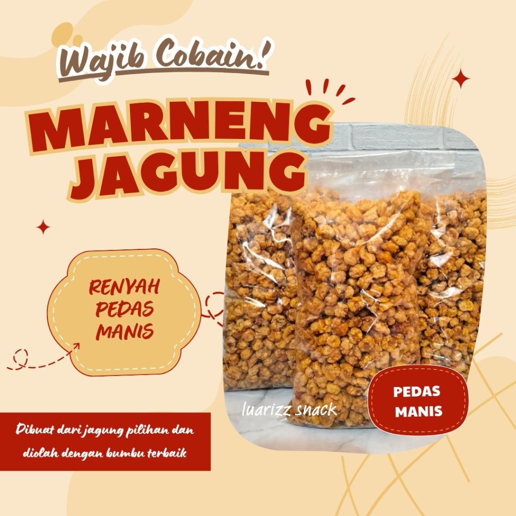 

250 gr Marneng Jagung Rasa Pedas Manis Kiloan