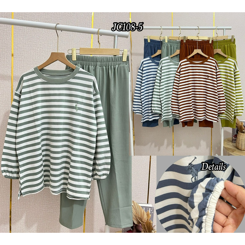 SETELAN LENGAN PANJANG WANITA || SETELAN SALUR KAOS WANITA