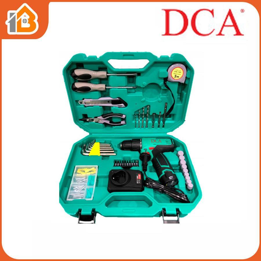 DCA ADJZ1202ITD PAKET LENGKAP BOR CORDLESS HAMMER DRILL COMBO 10mm