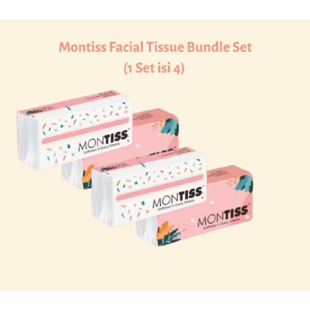 [ 4 PACK ] SALE PROMO Montiss Facial Wajah Tissue 150 Sheets 4 Pack (Buah)