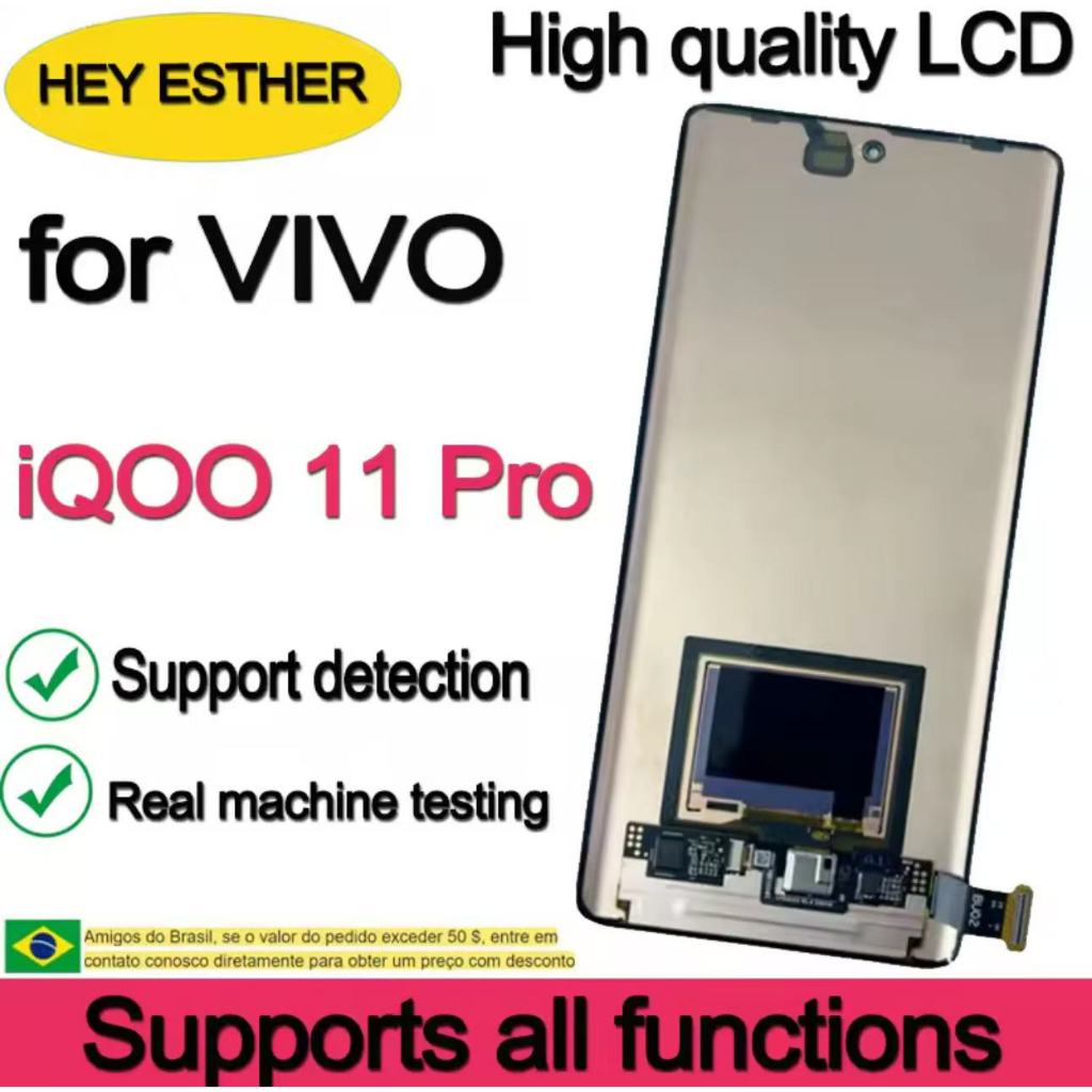 144HZ LTPO4 Original 6.78'' Replacement For VIVO iQOO 11 Pro V2254A LCD Display Touch Screen