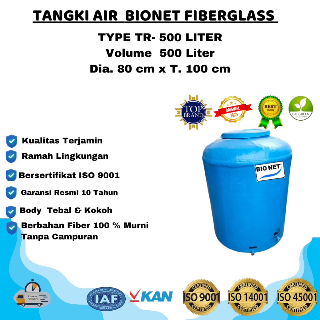 TOREN AIR, TANGKI AIR, TANDON 500 LITER