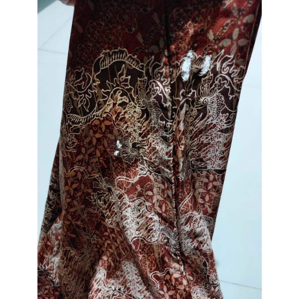 Paket Setelan Batik rok baju pesta wanita bordir (Merah Coklat)