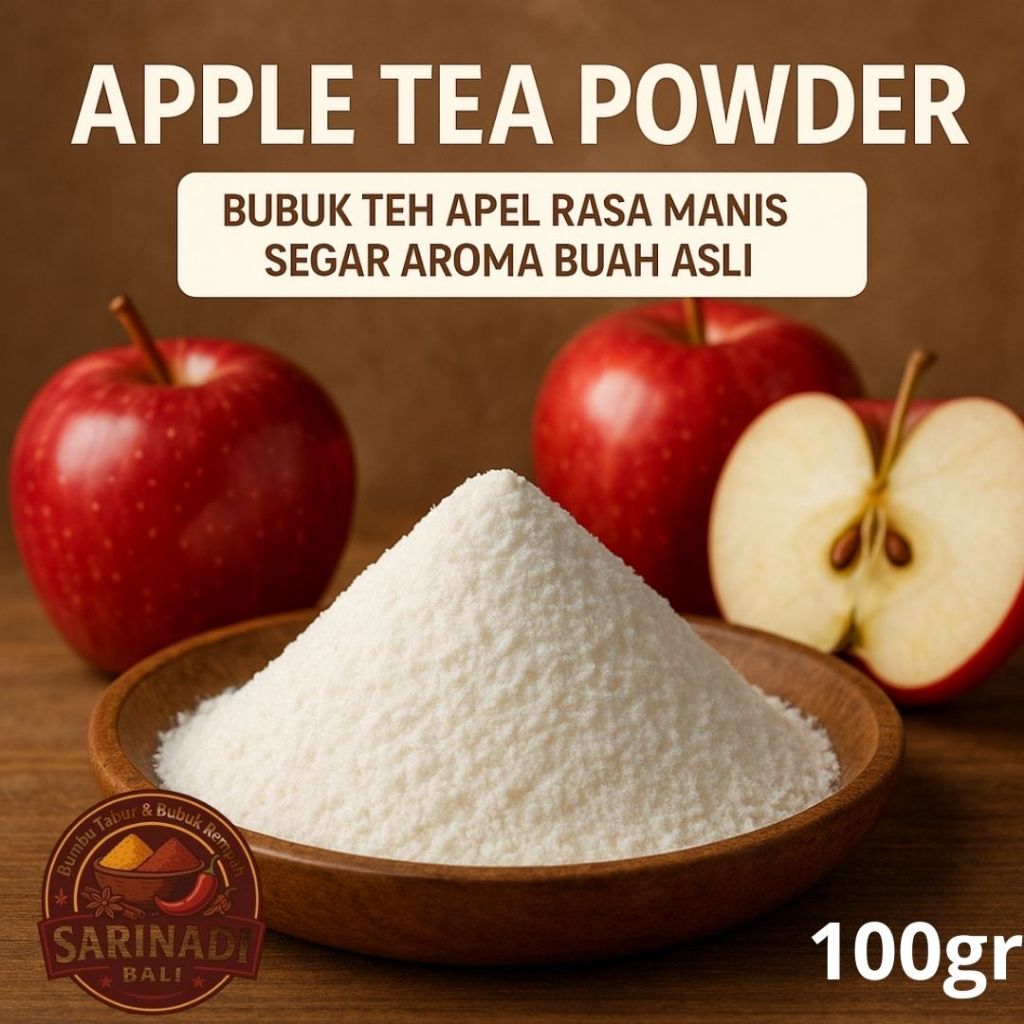 

Apple Tea Powder 100gram Bubuk Teh Apel Rasa Manis Segar Aroma Buah Asli