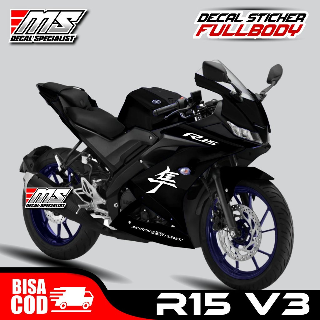 Decal Stiker Full Body Yamaha R15 V3 Variasi Hitam Hayabusa