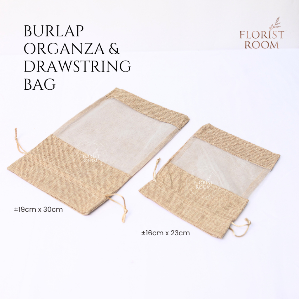

Burlap and Organza Drawstring Bag - Kantong Goni