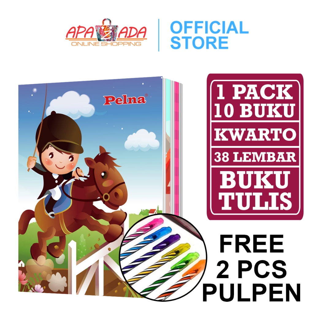 

Buku Tulis Kwarto 38 Lembar Murah [1 Pack - 10 Pcs Buku] / Buku Tulis Sekolah Pelna